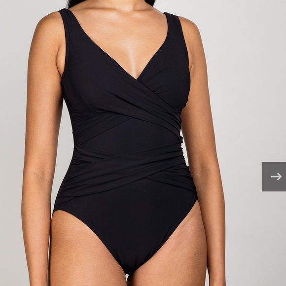 Karla Colletto BASICS SURPLICE UNDERWIRE TANK swimsuit in NAVY 12 NWT - Picture 1 of 4